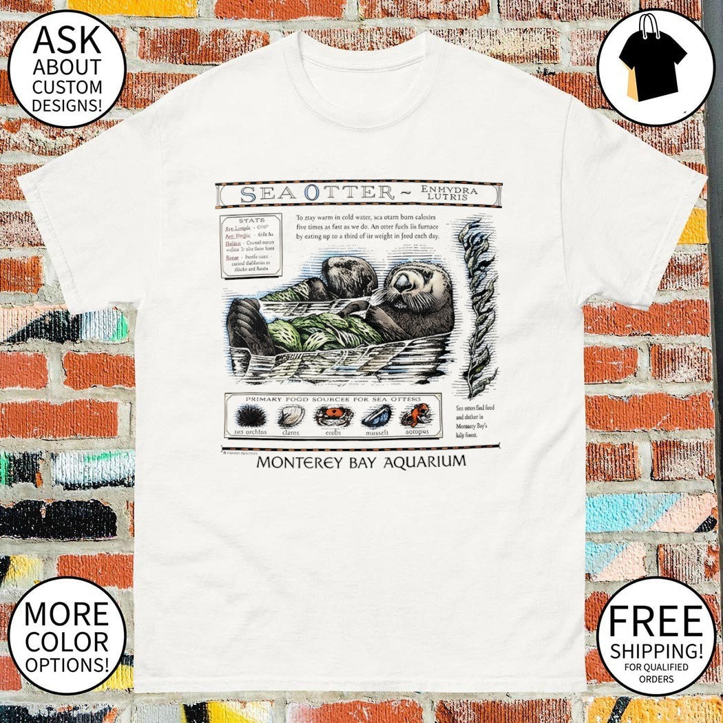 Sea otter monterey bay aquarium to stay warm in cold - Adult & Kids T-Shirts, Sweatshirts & Hoodies apparel design preview 1