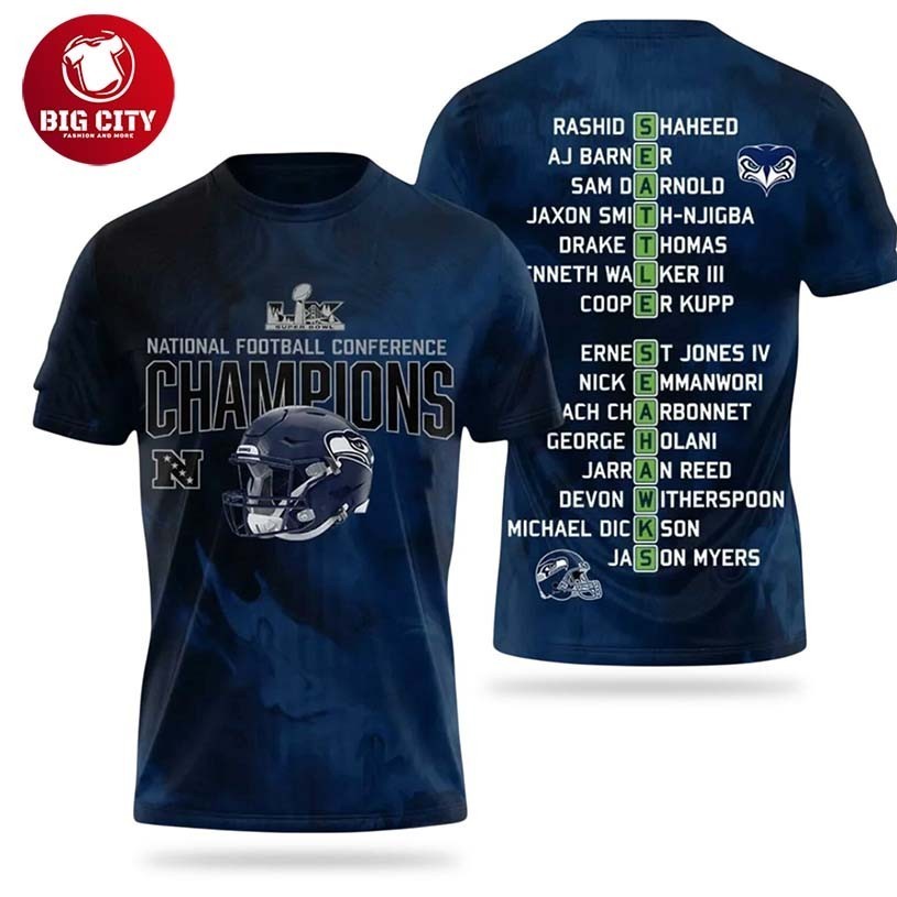 Seahawks 2026 National Football Conference Champions - Adult & Kids T-Shirts, Sweatshirts & Hoodies apparel design preview 1