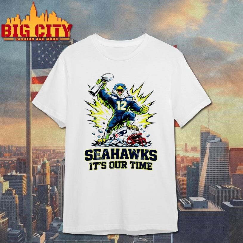 Seahawks It's Our Time Mascot Victory Trophy - Adult & Kids T-Shirts, Sweatshirts & Hoodies apparel design preview 1