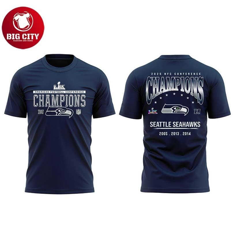 Seattle Seahawk NFC Champions 2025 Celebartion Two - Adult & Kids T-Shirts, Sweatshirts & Hoodies apparel design preview 1