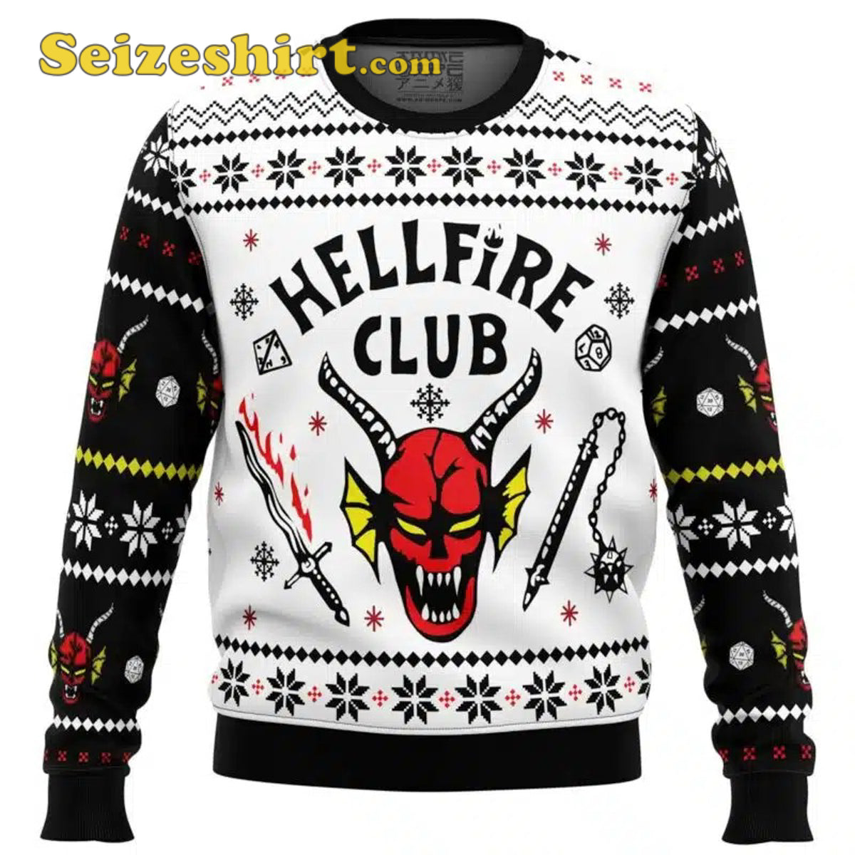 Seizeshirt HellFire Club Stranger Things Ugly Christmas Sweater - Gift Idea product image
