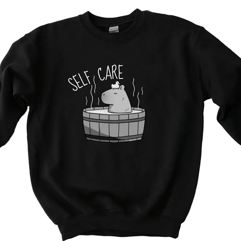 Self Care Capybara Funny Homebody Her Fabric Menswear - Adult & Kids T-Shirts, Sweatshirts & Hoodies apparel design preview 1