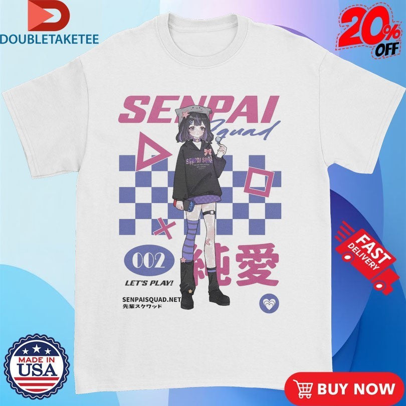 Senpai Squad 002 Gamer Let's Play Anime Waifu - Adult & Kids T-Shirts, Sweatshirts & Hoodies apparel design preview 1