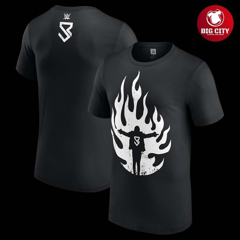 Seth Rollins Flames Two Sided - Adult & Kids T-Shirts, Sweatshirts & Hoodies apparel design preview 1