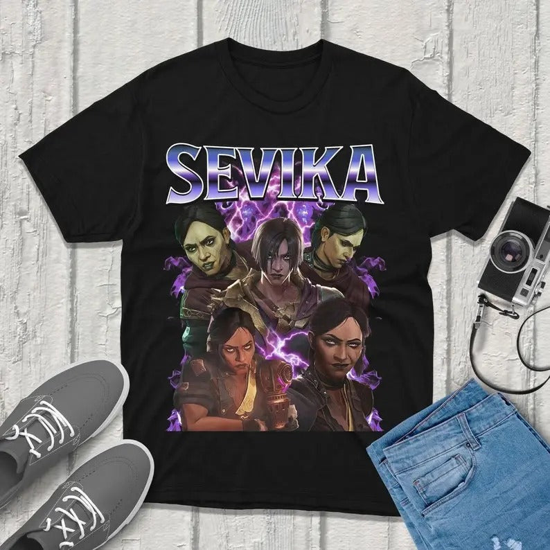Sevika Arcane 2 Vintage Streetwear League Legends - Adult & Kids T-Shirts, Sweatshirts & Hoodies apparel design preview 1