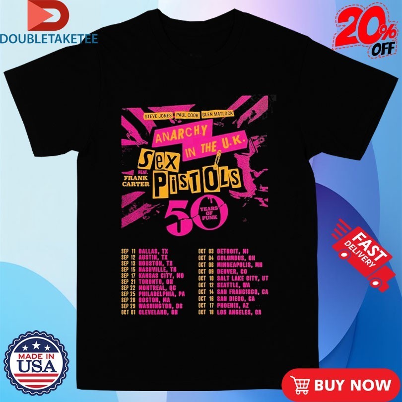 Sex Pistols Anarchy In The UK 50 Years Of Punk 2026 - Adult & Kids T-Shirts, Sweatshirts & Hoodies apparel design preview 1