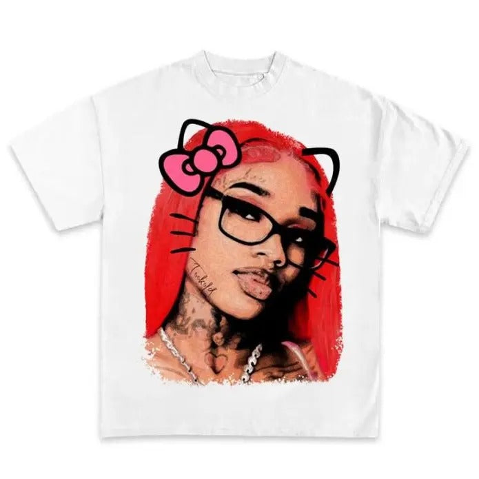 Sexyy Kitty Rap Vintage Big Face Hip Hop 222554 - Adult & Kids T-Shirts, Sweatshirts & Hoodies apparel design preview 1