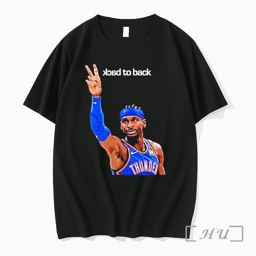 Shai Gilgeous Alexander Back To Two Finger Salute - Adult & Kids T-Shirts, Sweatshirts & Hoodies apparel design preview 1