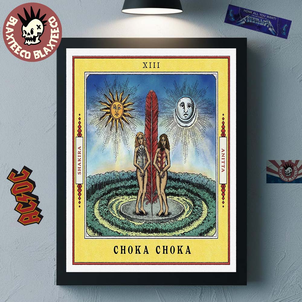 Shakira X Anitta Choka Collab Tarot Card Style Art - Adult & Kids T-Shirts, Sweatshirts & Hoodies apparel design preview 1