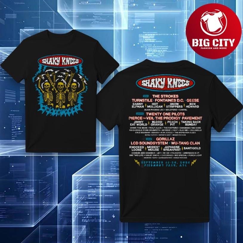 Shaky Knees Festival Electric Skeleton Lineup 2026 - Adult & Kids T-Shirts, Sweatshirts & Hoodies apparel design preview 1