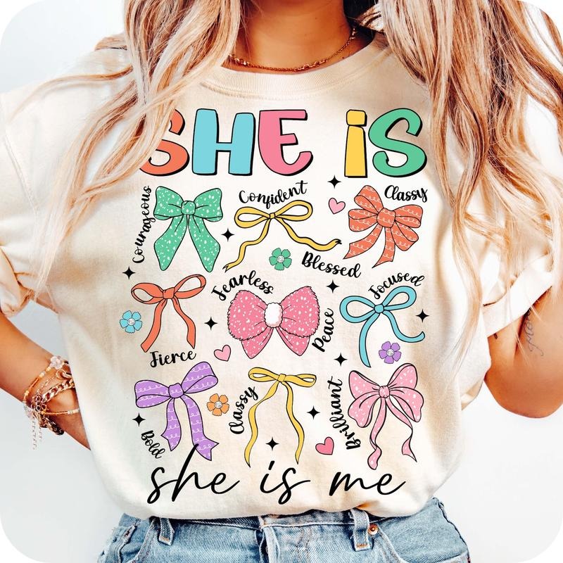 She Is Mom Coquette Bow Flower Life - Adult & Kids T-Shirts, Sweatshirts & Hoodies apparel design preview 1
