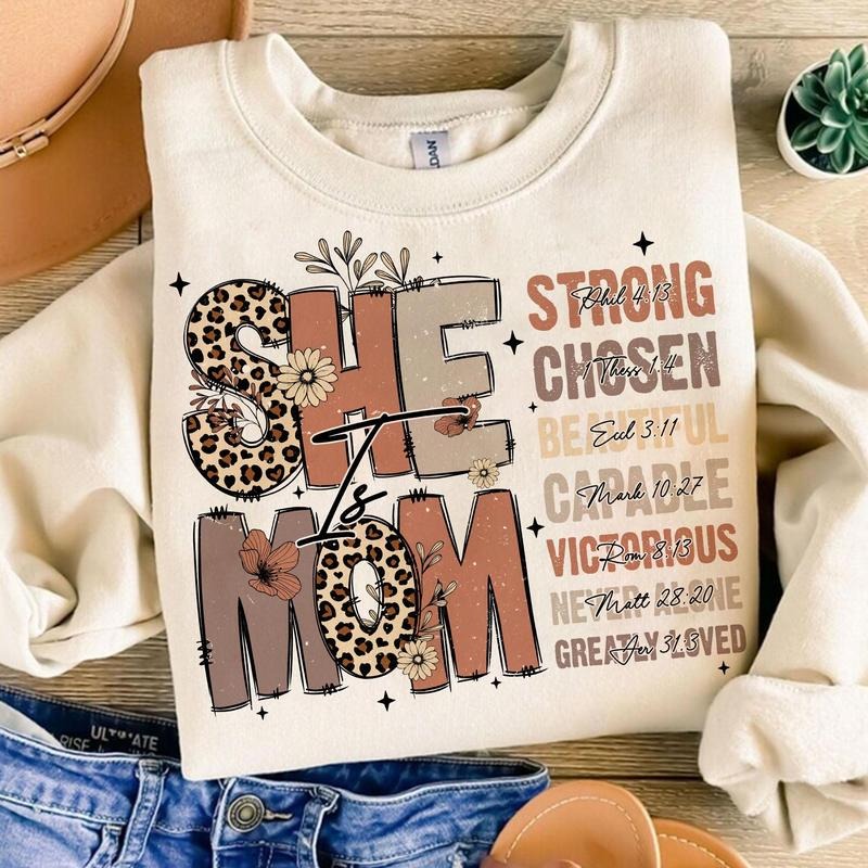 She Is Mom Png Retro Christian Life Floral Bible - Adult & Kids T-Shirts, Sweatshirts & Hoodies apparel design preview 1