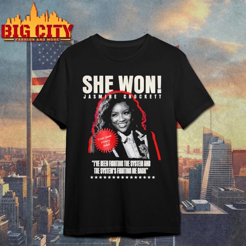 She Won Jasmine Crockett - Adult & Kids T-Shirts, Sweatshirts & Hoodies apparel design preview 1