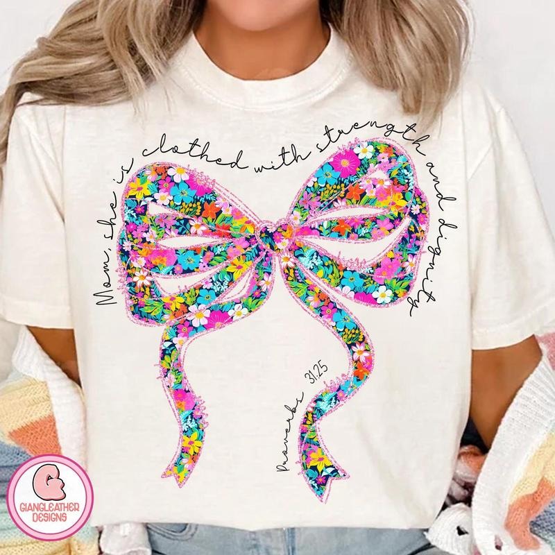 She Is Clothed Strength Dignity Preppy Floral - Adult & Kids T-Shirts, Sweatshirts & Hoodies apparel design preview 1