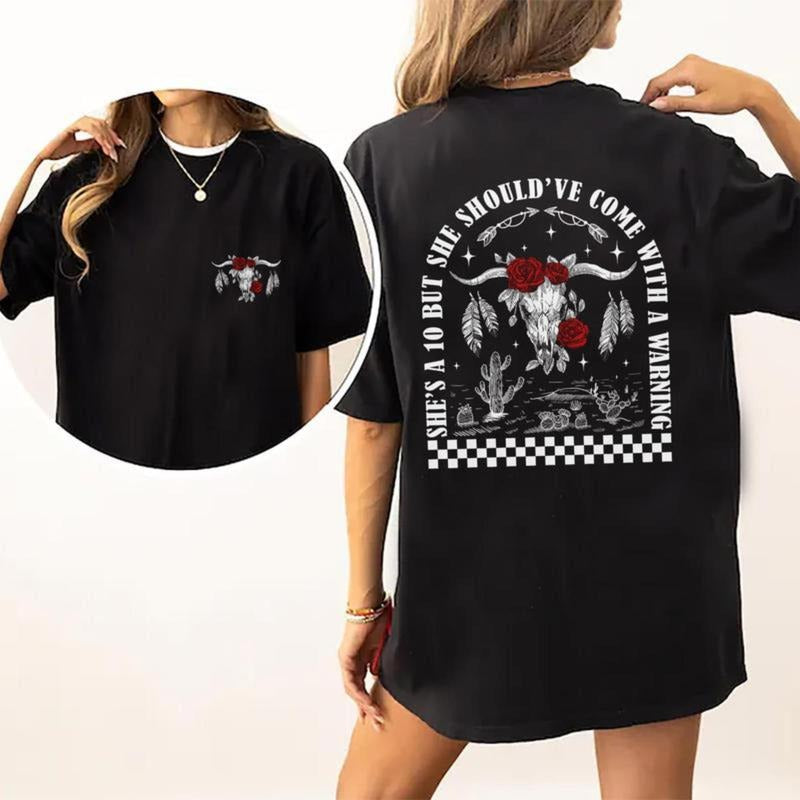 She'S 10 But She Should'Ve Come Warning Vintage - Adult & Kids T-Shirts, Sweatshirts & Hoodies apparel design preview 1