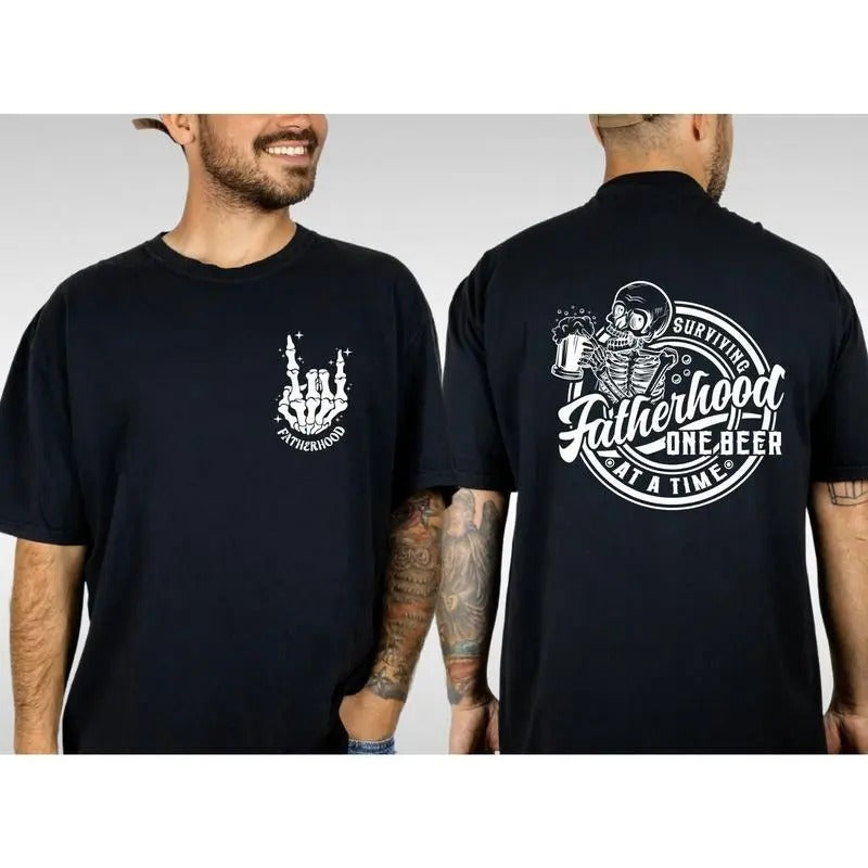 Dad Funny Fatherhood Skeleton Hand Cool New Est Dads - Adult & Kids T-Shirts, Sweatshirts & Hoodies apparel design preview 1