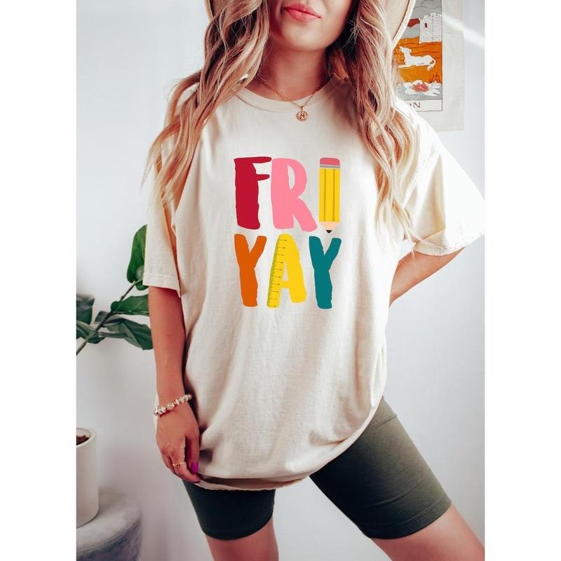 Fri Yay Teacher Funny Friyay Weekend Cute Friday - Adult & Kids T-Shirts, Sweatshirts & Hoodies apparel design preview 1