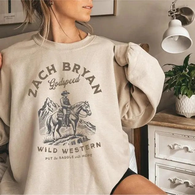 Godspeed Wild Western Country Music Vintage Cowboy - Adult & Kids T-Shirts, Sweatshirts & Hoodies apparel design preview 1