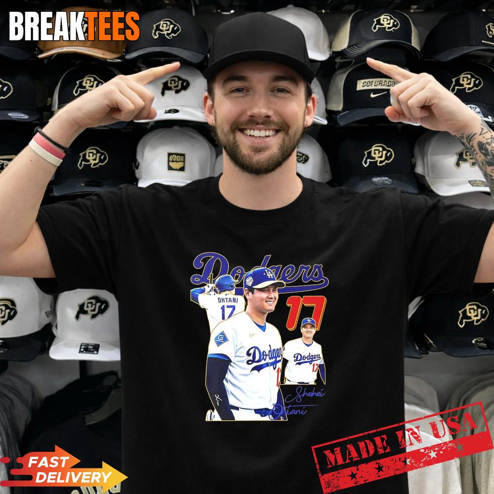 Shohei Ohtani Los Angeles Dodgers MLB 2026 signature - Adult & Kids T-Shirts, Sweatshirts & Hoodies apparel design preview 1