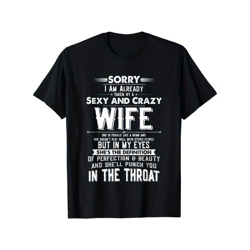 Short Sleeve Husband Boyfriend Taken Sexy Crazy Wife - Adult & Kids T-Shirts, Sweatshirts & Hoodies apparel design preview 1