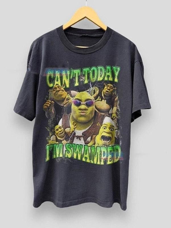 Shrek Funny Can'T Today I'M Swamped Meme - Adult & Kids T-Shirts, Sweatshirts & Hoodies apparel design preview 1