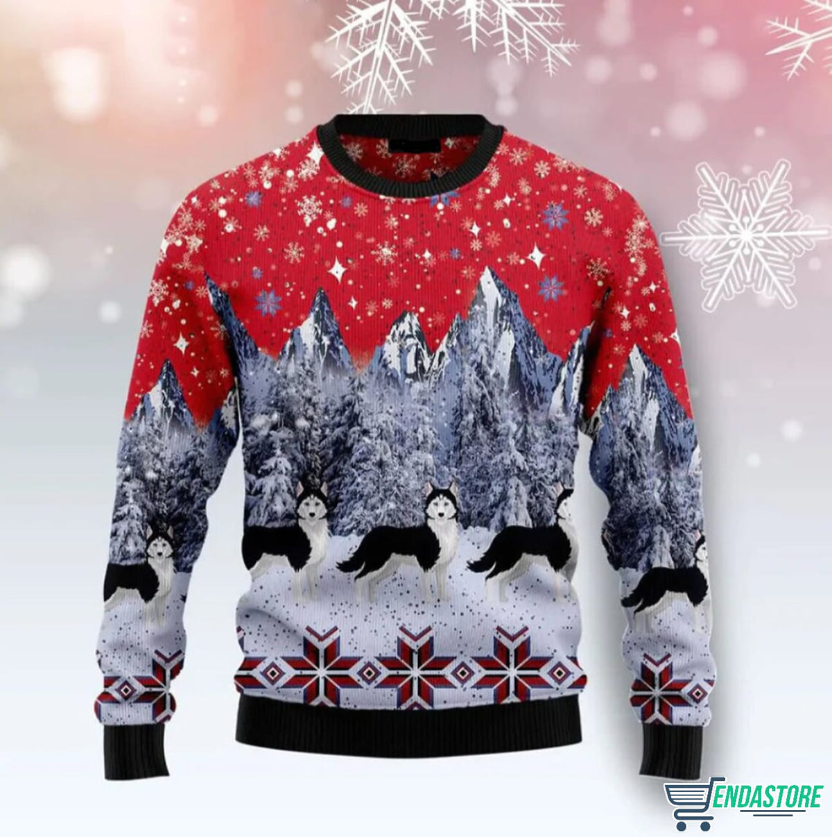 Siberian Husky Snow 3D Ugly Christmas Sweater - Holiday Gift product image