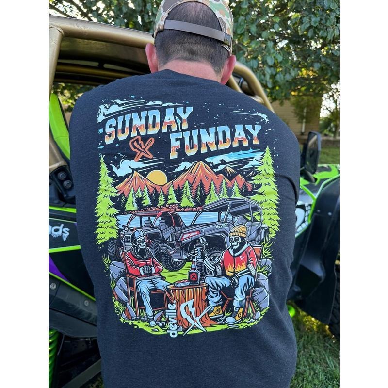 Side UTV Sunday Funday Polaris Can Am Rzr X3 Ranger - Adult & Kids T-Shirts, Sweatshirts & Hoodies apparel design preview 1
