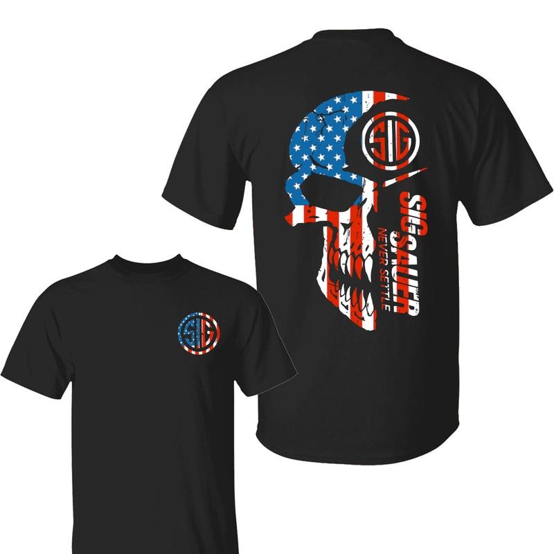Sig Sauer American Flag 2 Sided Short Sleeve Casual - Adult & Kids T-Shirts, Sweatshirts & Hoodies apparel design preview 1