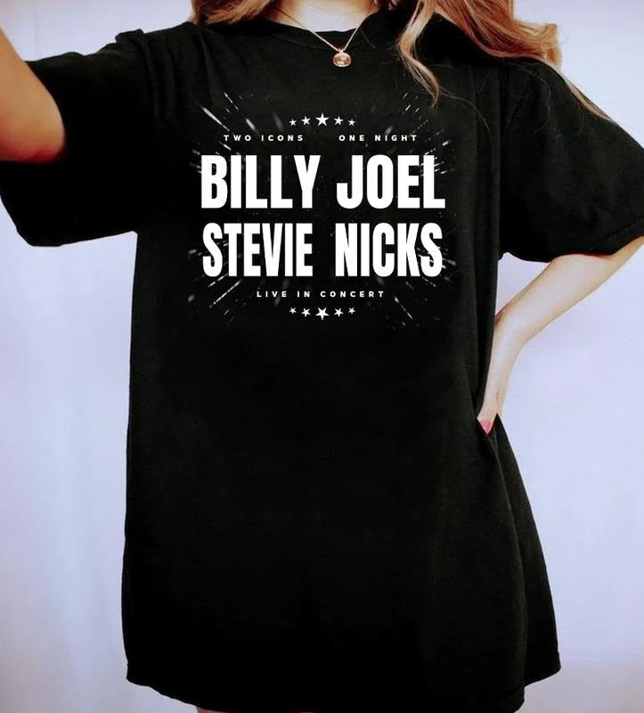 Signature Billy Joel Stevie Nick Tour 2024 Two Icon - Adult & Kids T-Shirts, Sweatshirts & Hoodies apparel design preview 1