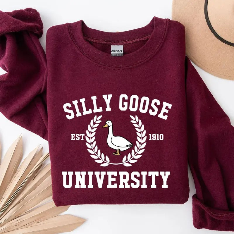 Silly Goose University Hot Tiktok Trend 2024 - Adult & Kids T-Shirts, Sweatshirts & Hoodies apparel design preview 1