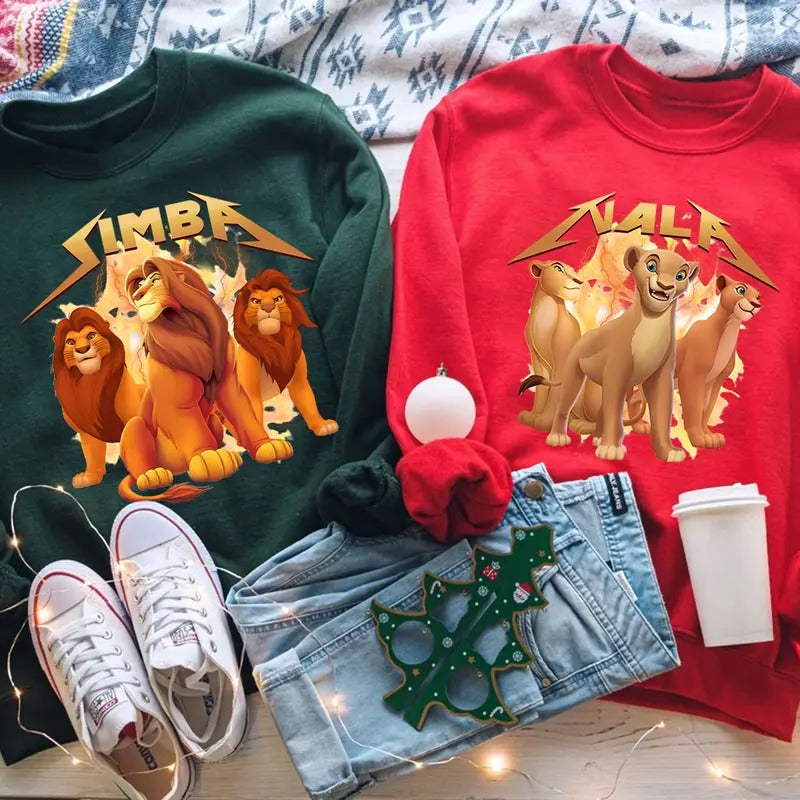 Simba Nala Couple Cute Cartoon Valentine Movie Lion - Adult & Kids T-Shirts, Sweatshirts & Hoodies apparel design preview 1