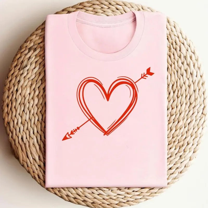 Simple Cute Valentines Heart Hunting Bow Camo - Adult & Kids T-Shirts, Sweatshirts & Hoodies apparel design preview 1