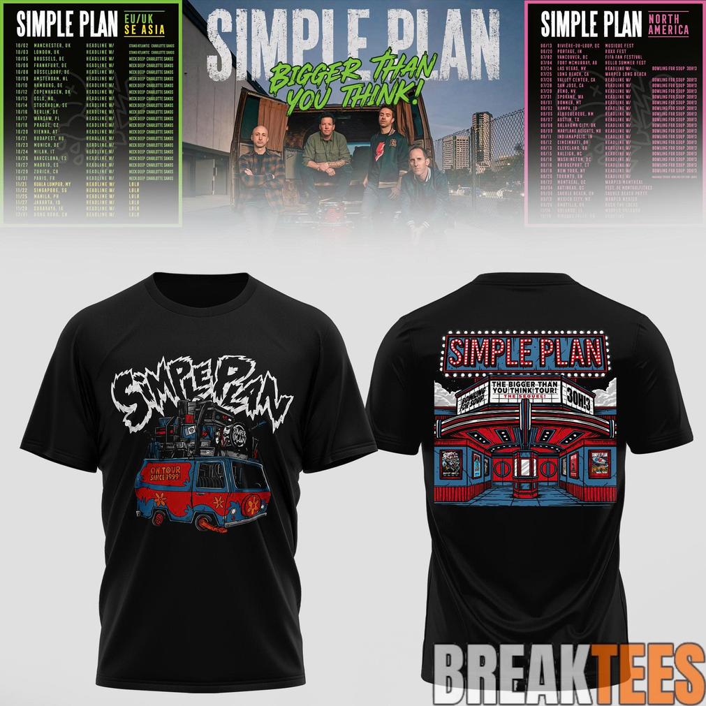 Simple Plan Bigger Than You Think Tour Limited - Adult & Kids T-Shirts, Sweatshirts & Hoodies apparel design preview 1
