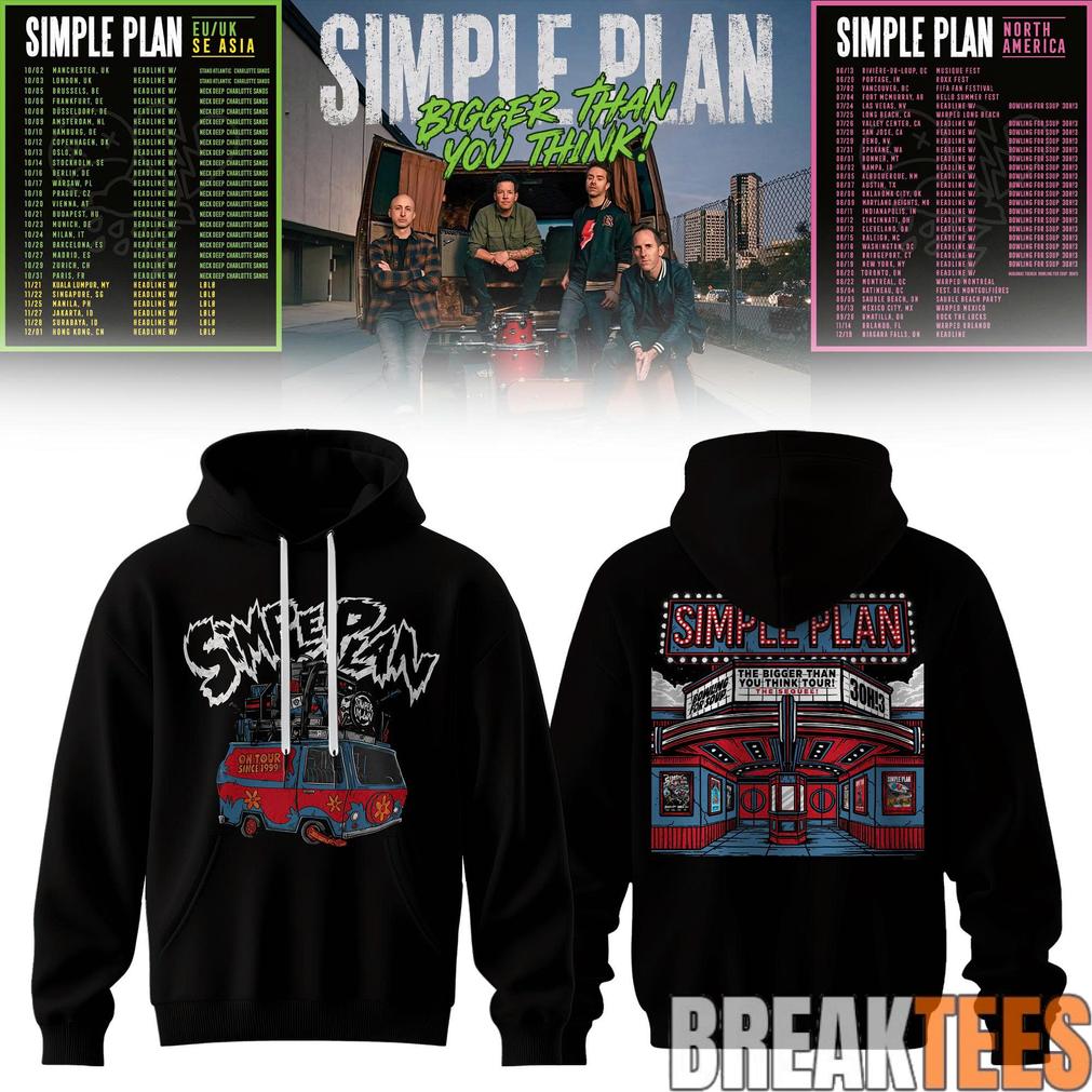 Simple Plan Bigger Than You Think Tour Limited - Adult & Kids T-Shirts, Sweatshirts & Hoodies apparel design preview 1