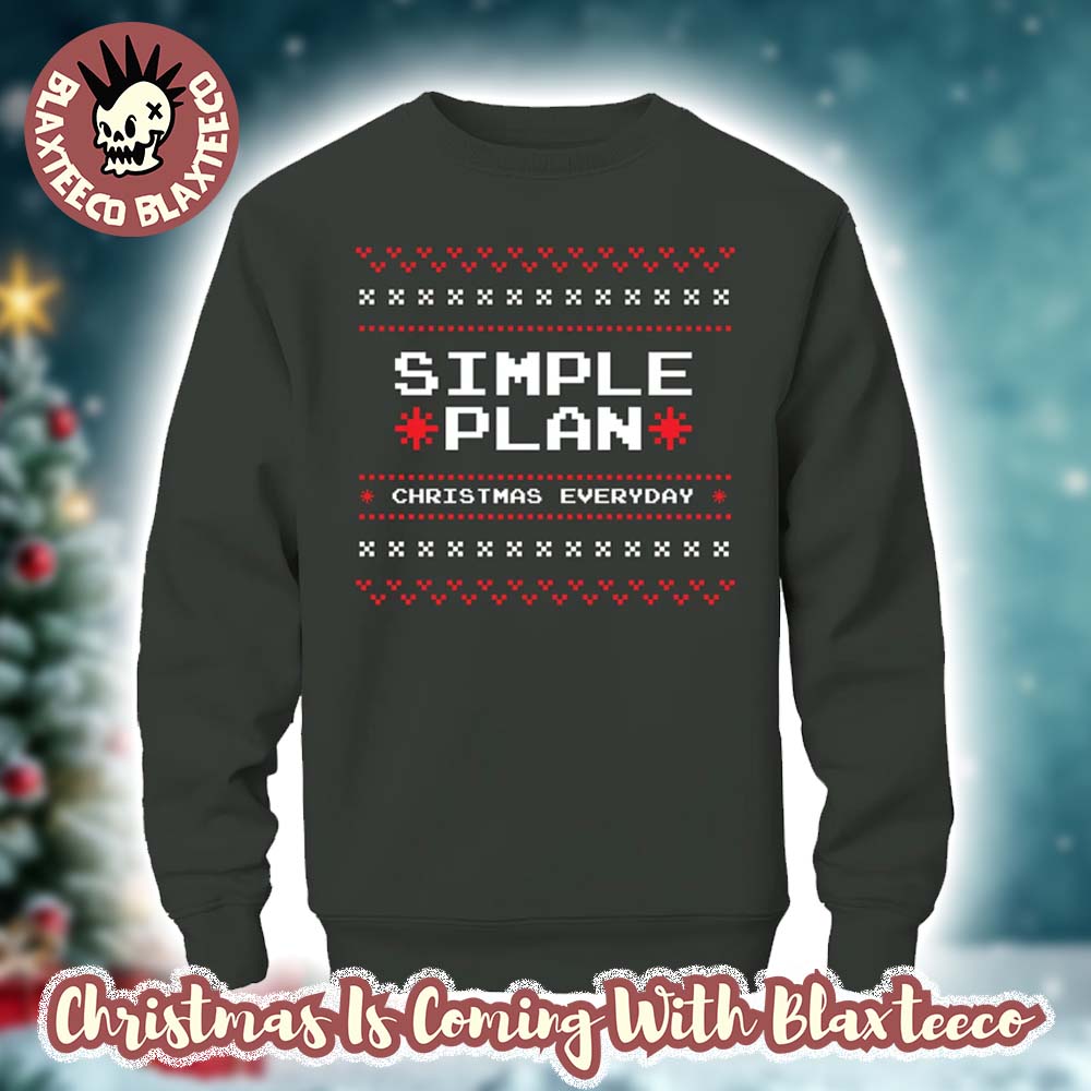 Simple Plan Christmas Everyday Knit Xmas Green Ugly Christmas Sweater - Holiday Gift product image