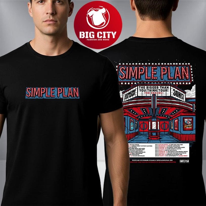Simple Plan The Bigger Than You Think Tour 2026 - Adult & Kids T-Shirts, Sweatshirts & Hoodies apparel design preview 1