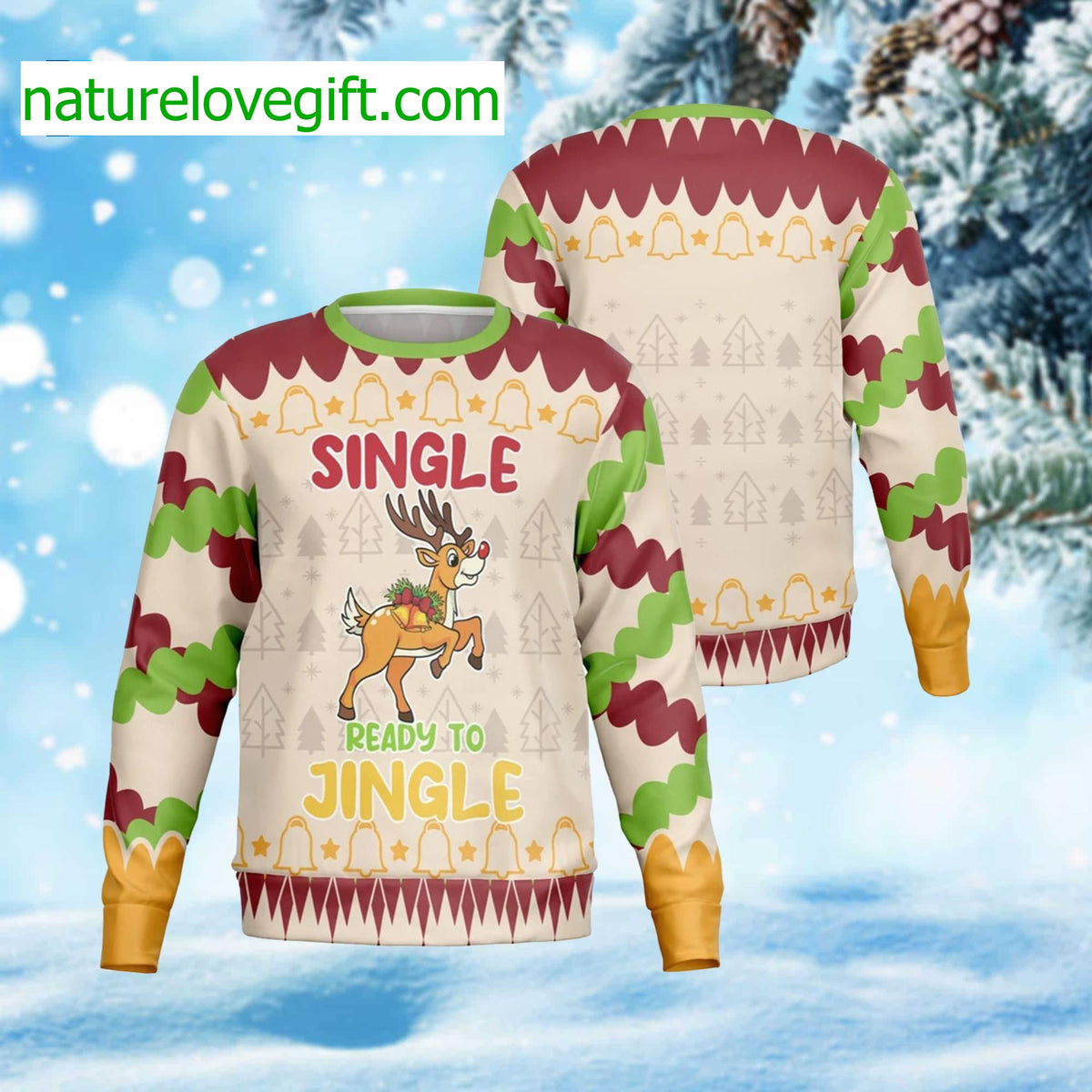 Single And Ready To Jingle Ugly Christmas Sweater - Holiday Gift product image