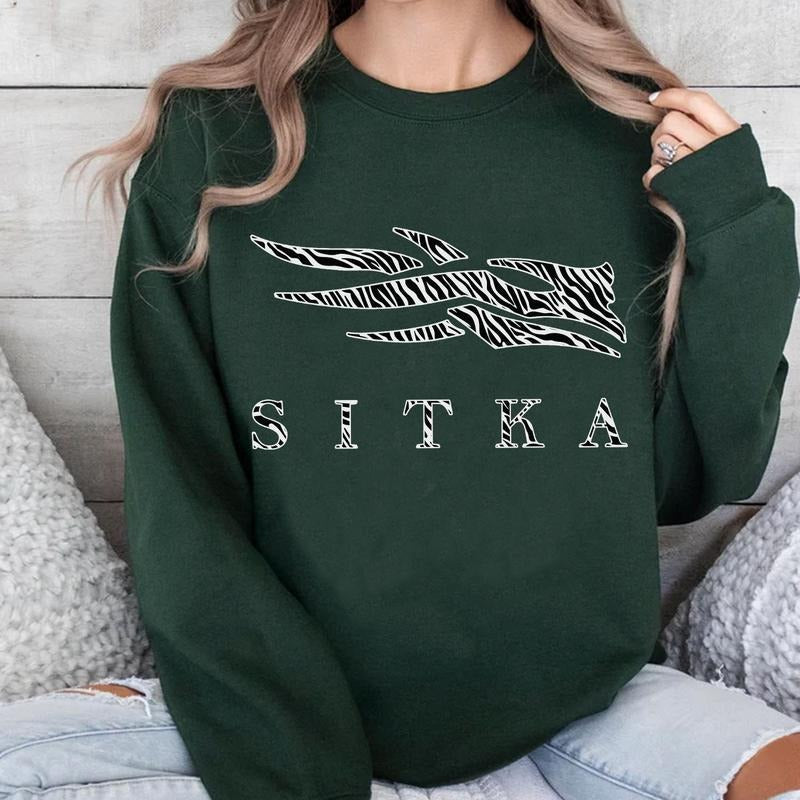 Sitka Zebra Pattern Print Logo Hunting But Her - Adult & Kids T-Shirts, Sweatshirts & Hoodies apparel design preview 1
