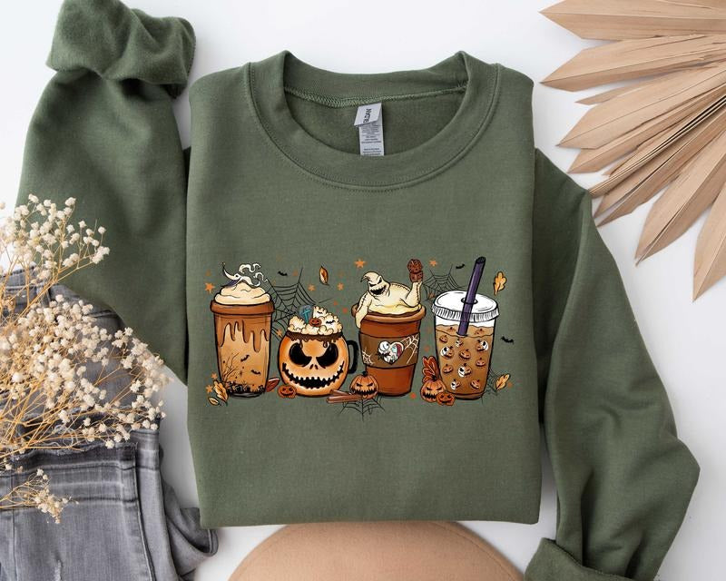 Skeleton Coffee Cups Skull Cup Halloween Lover - Adult & Kids T-Shirts, Sweatshirts & Hoodies apparel design preview 1