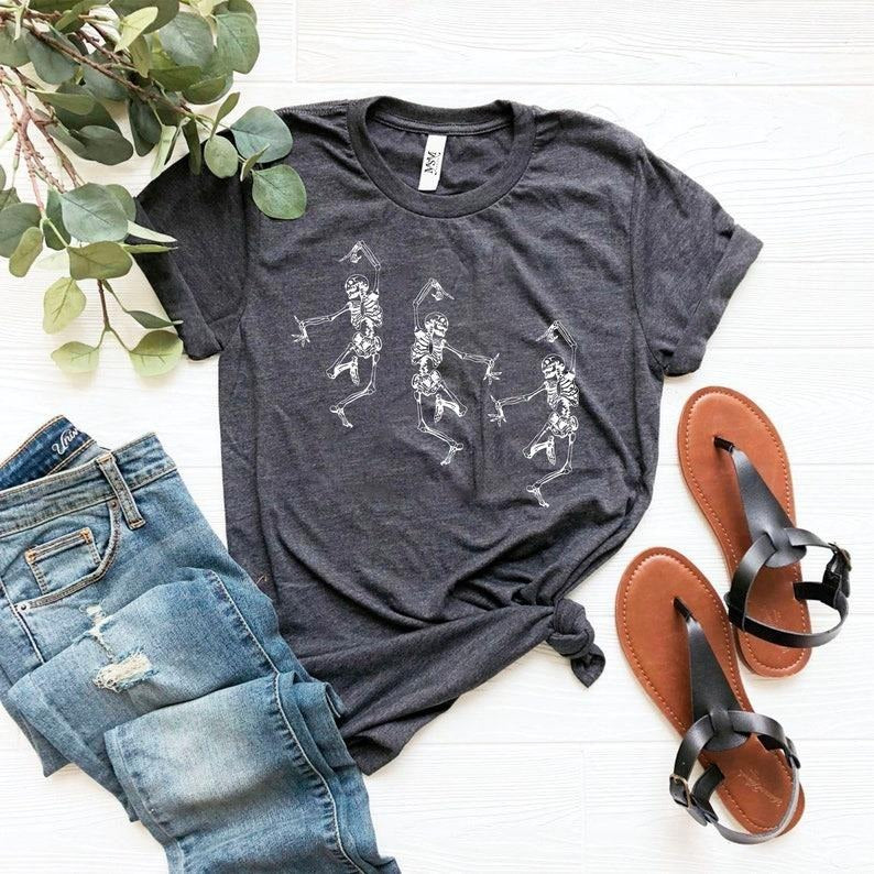 Skeleton Dancing Halloween - Adult & Kids T-Shirts, Sweatshirts & Hoodies apparel design preview 1