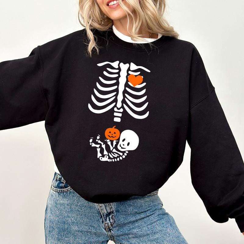 Skeleton Halloween Maternity Funny Pregnancy - Adult & Kids T-Shirts, Sweatshirts & Hoodies apparel design preview 1