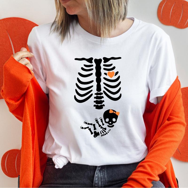 Skeleton Maternity Halloween Girl Pregnancy - Adult & Kids T-Shirts, Sweatshirts & Hoodies apparel design preview 1