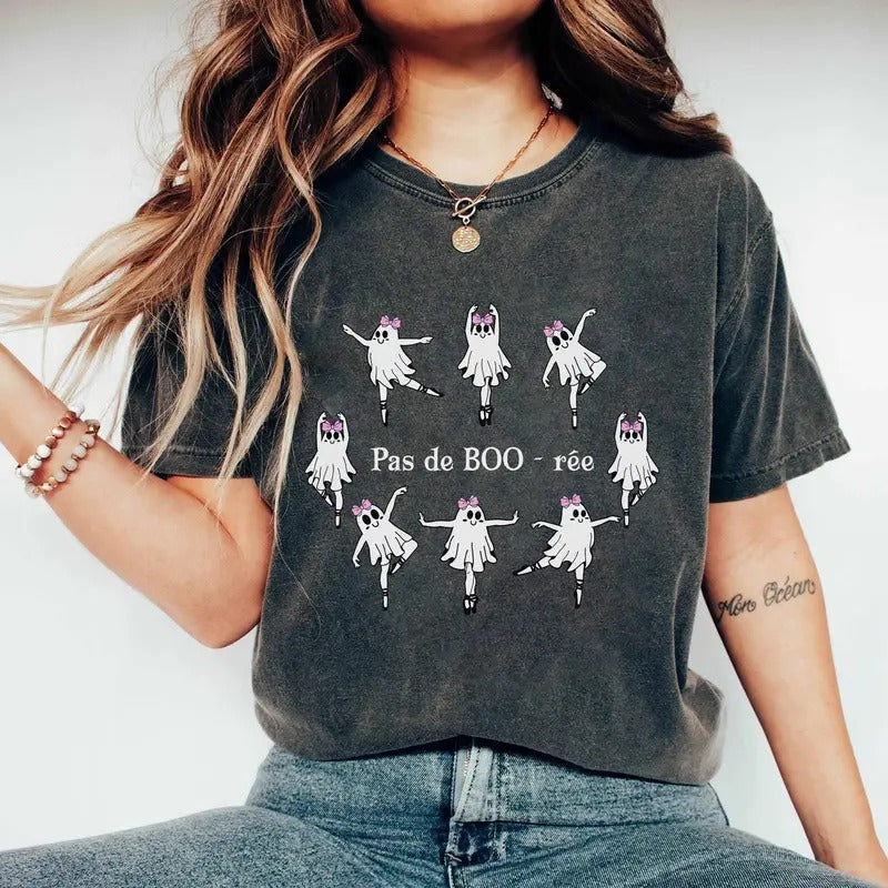 Skeleton Pas De Boo Ree Bow Ballerina Ghost Ballet - Adult & Kids T-Shirts, Sweatshirts & Hoodies apparel design preview 1
