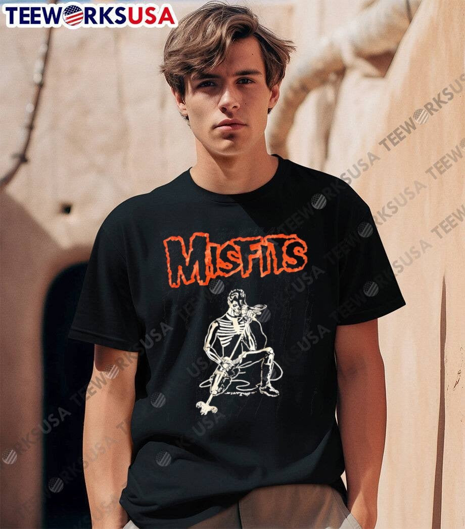 Skeleton Singing into Microphone Misfits - Adult & Kids T-Shirts, Sweatshirts & Hoodies apparel design preview 1