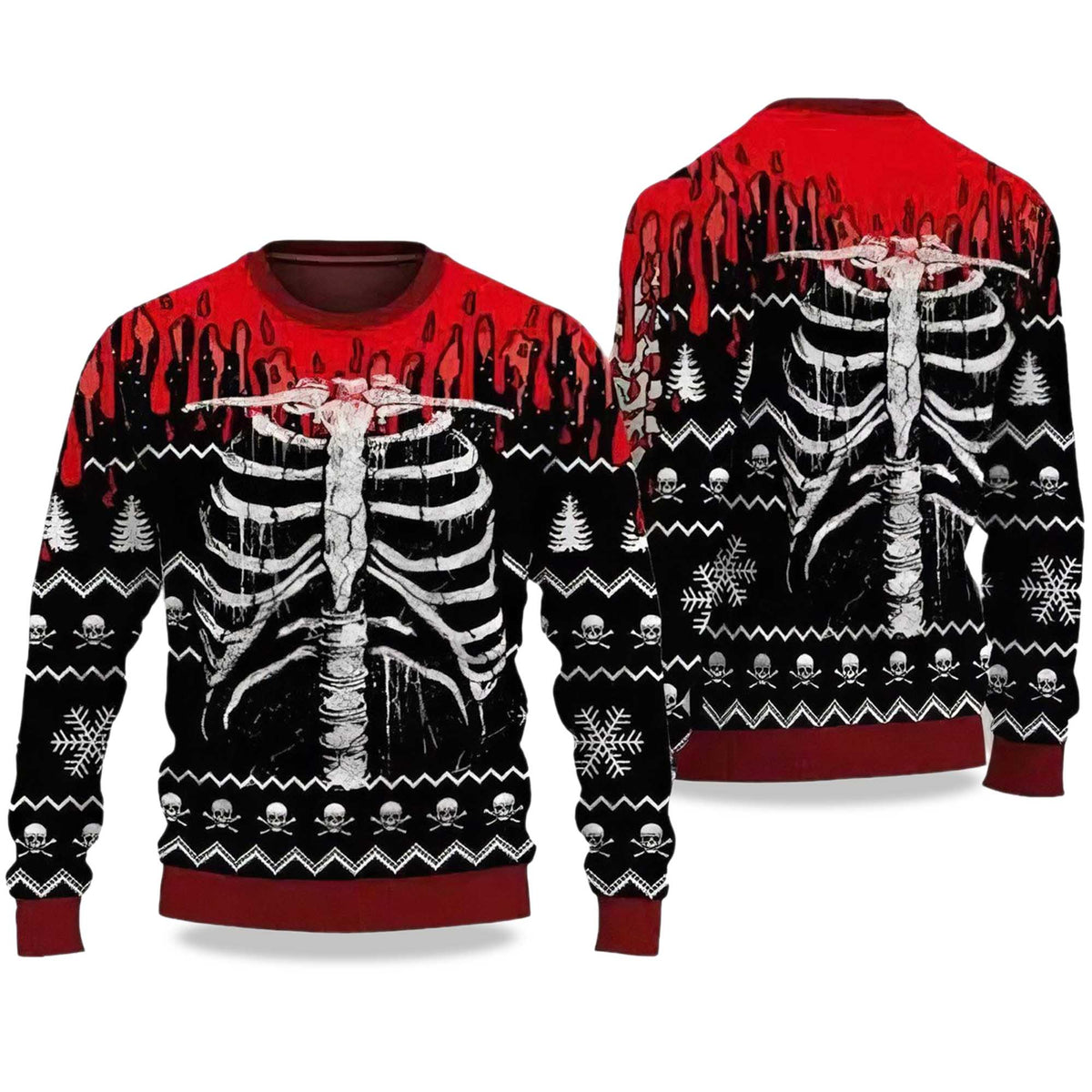 Skeleton Skull Spooky Halloween Ugly Christmas Sweater - Gift Idea product image