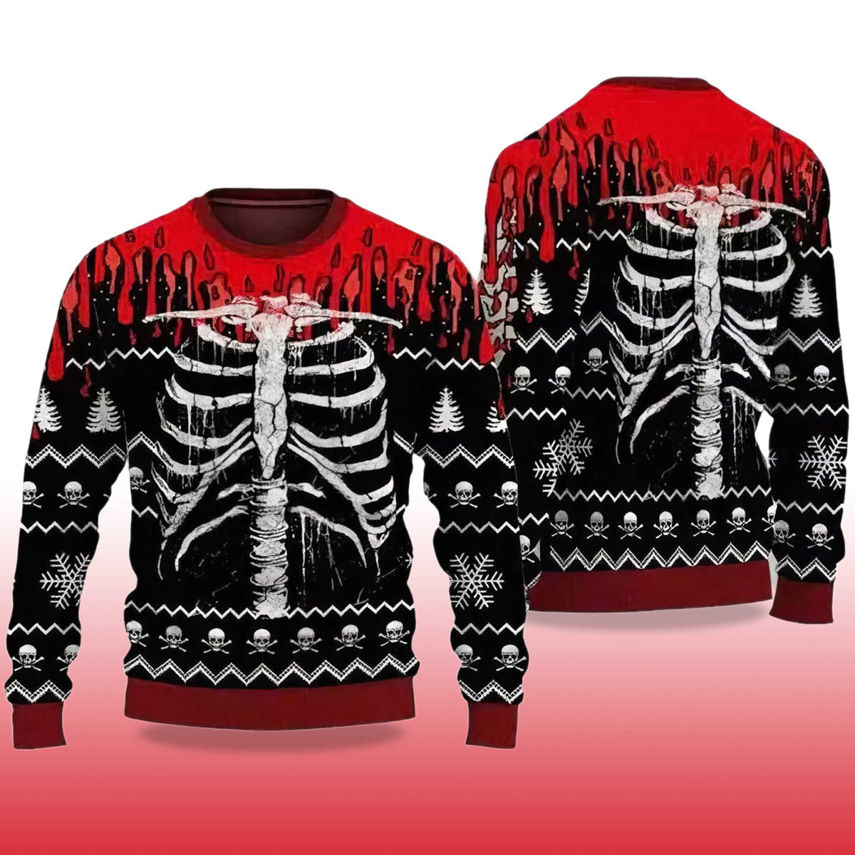 Skeleton Skull Spooky Halloween Ugly Christmas Sweater - Gift Idea product image 4