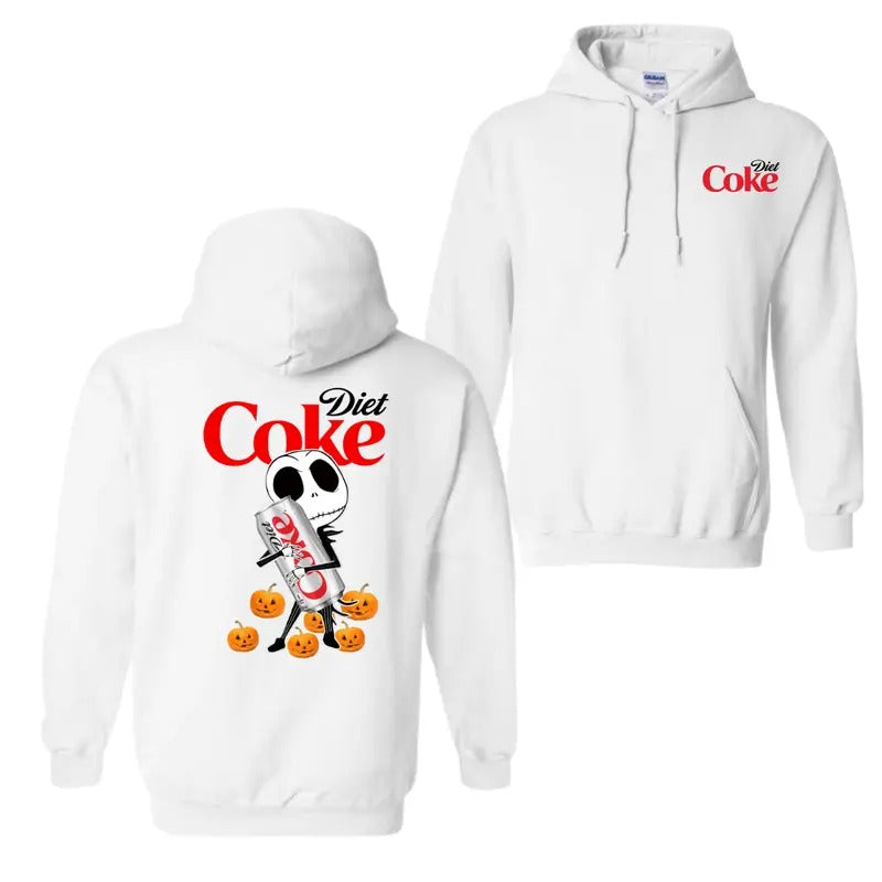 Skellington Diet Coke Halloween 2 Sided - Adult & Kids T-Shirts, Sweatshirts & Hoodies apparel design preview 1