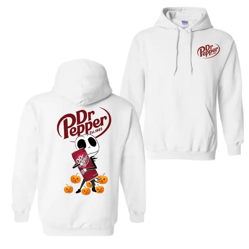 Skellington Dr Pepper Halloween 2 Sided - Adult & Kids T-Shirts, Sweatshirts & Hoodies apparel design preview 1
