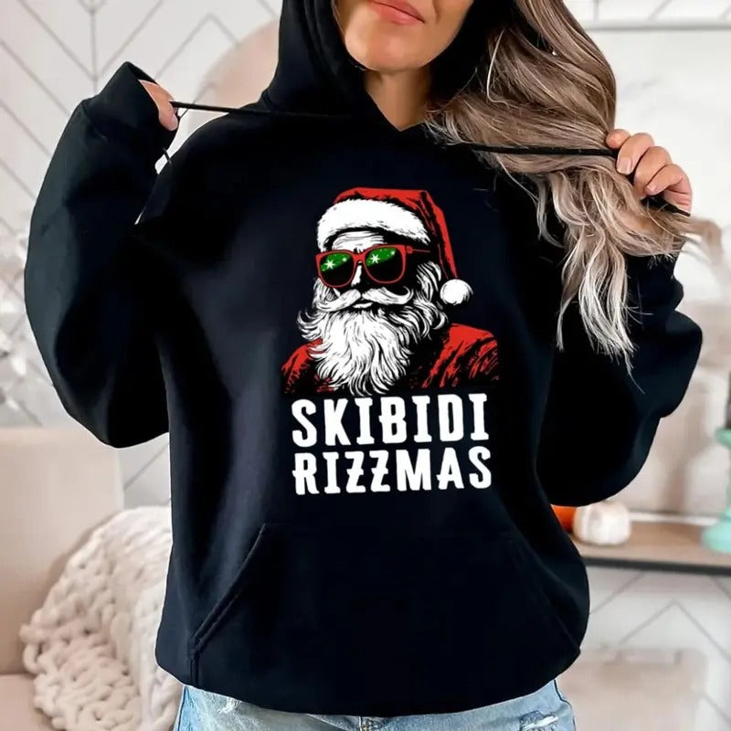 Skibidi Rizzmas Santa Funny Meme - Adult & Kids T-Shirts, Sweatshirts & Hoodies apparel design preview 1