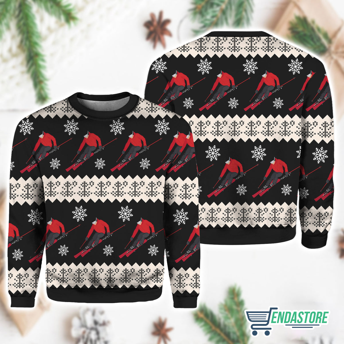 Skiing Christmas 3D Ugly Christmas Sweater - Holiday Gift product image 2
